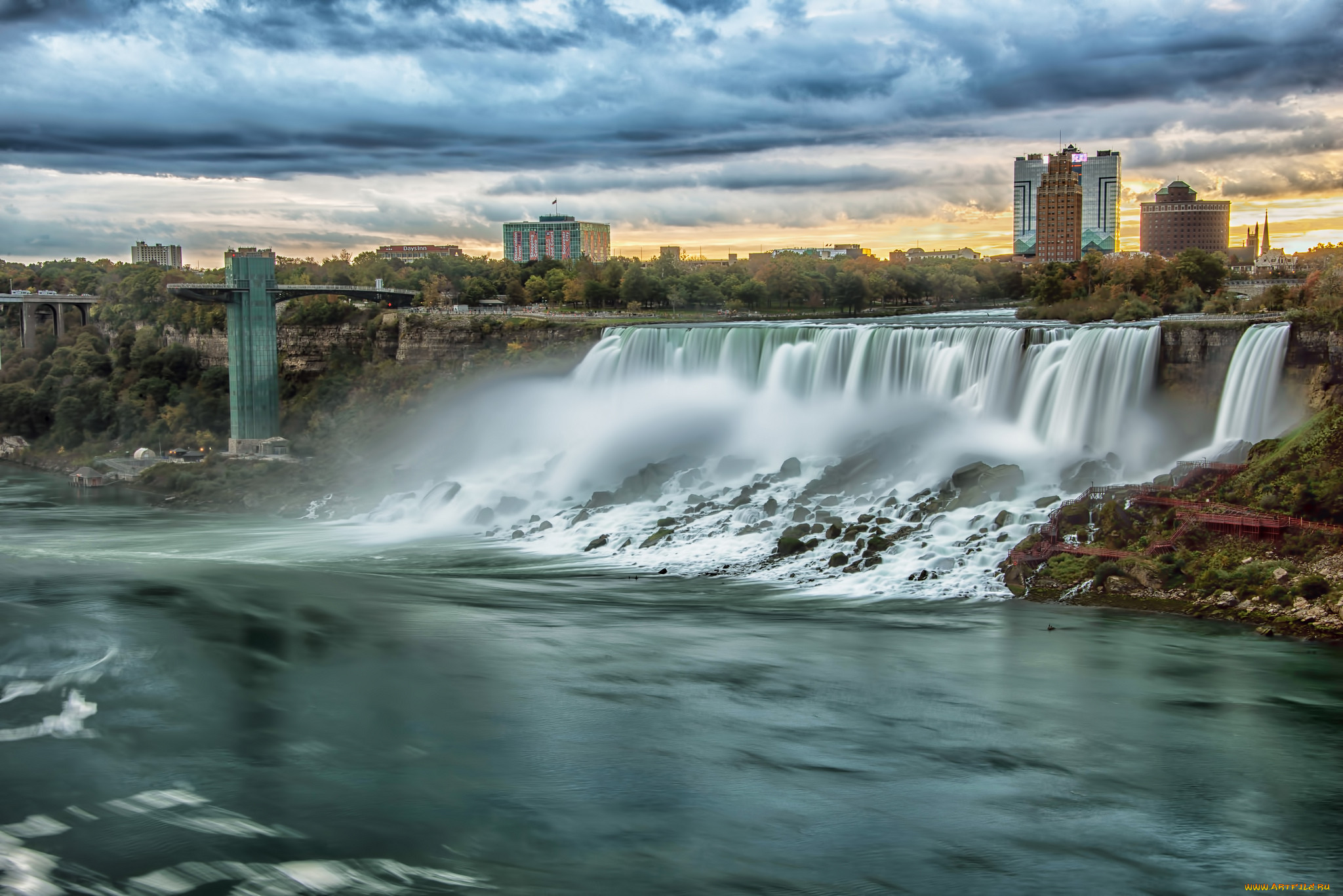 sunrise over niagara falls,  ontario, , , , , 